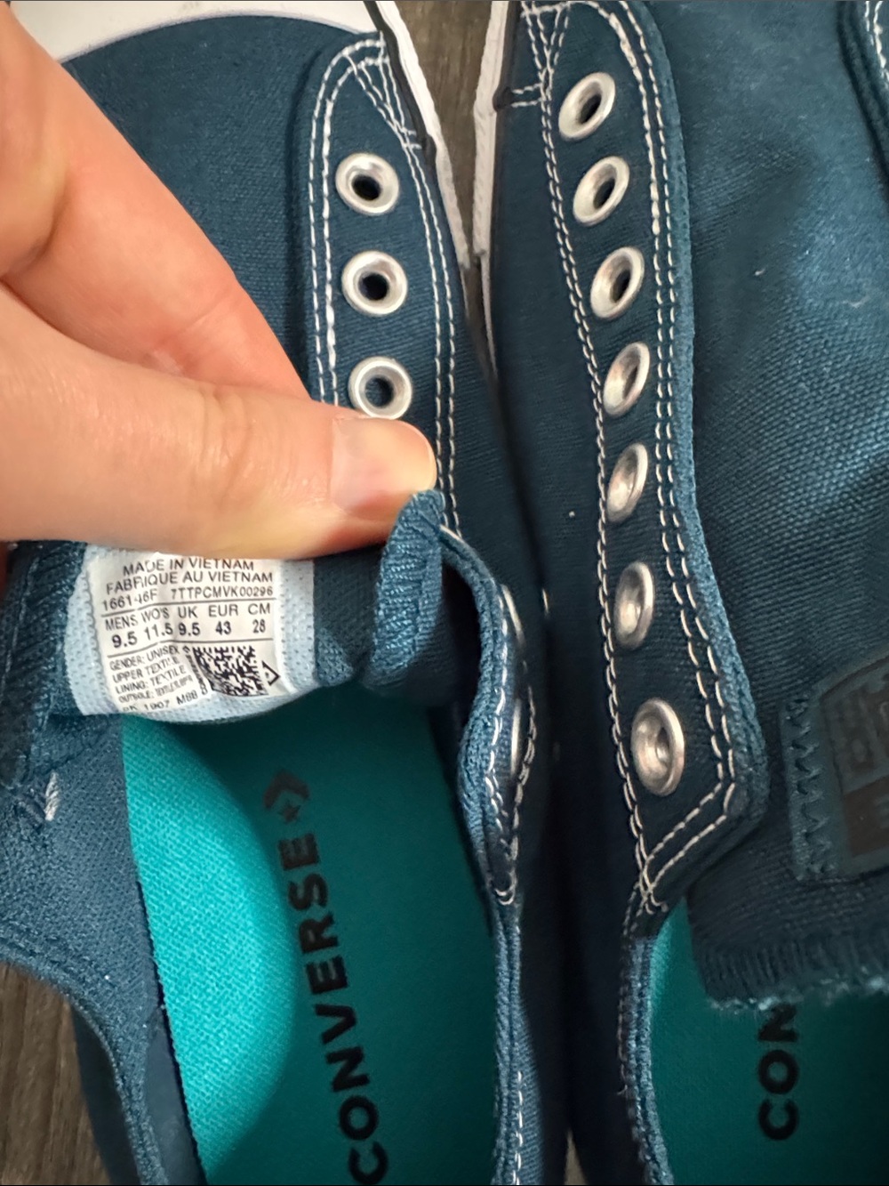 Converse Chuck Taylor All Star Slip-On Teal Blue US Men 9.5 - Picture 5 of 9